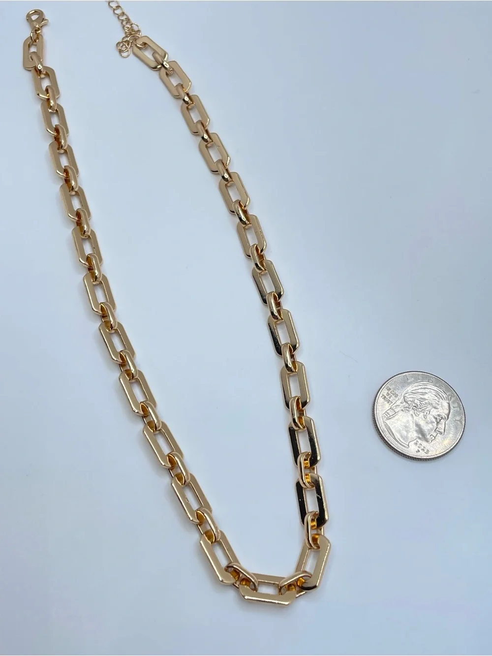 Gold Paperclip Chain Necklace Minimalist Layering Statement Glam Classic
